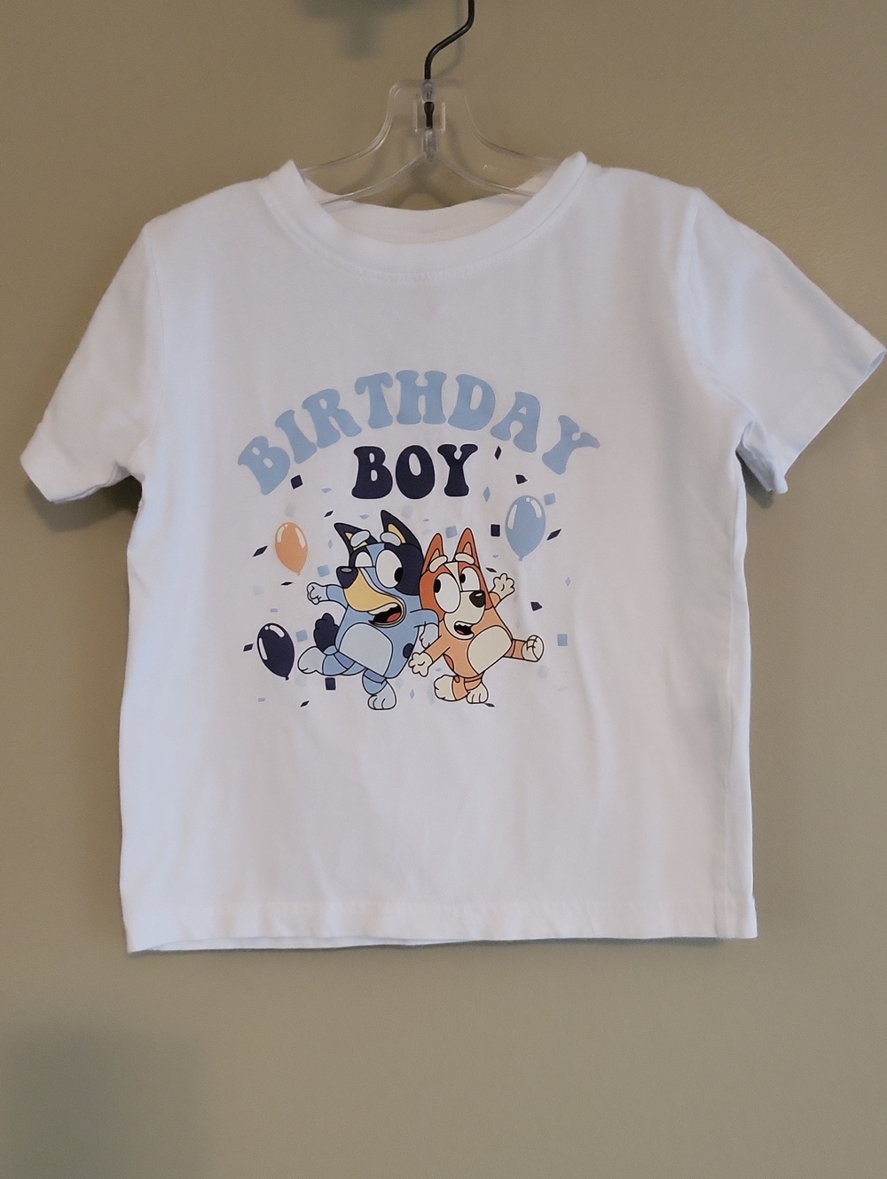 Bluey "Birthday Boy" white tee shirt